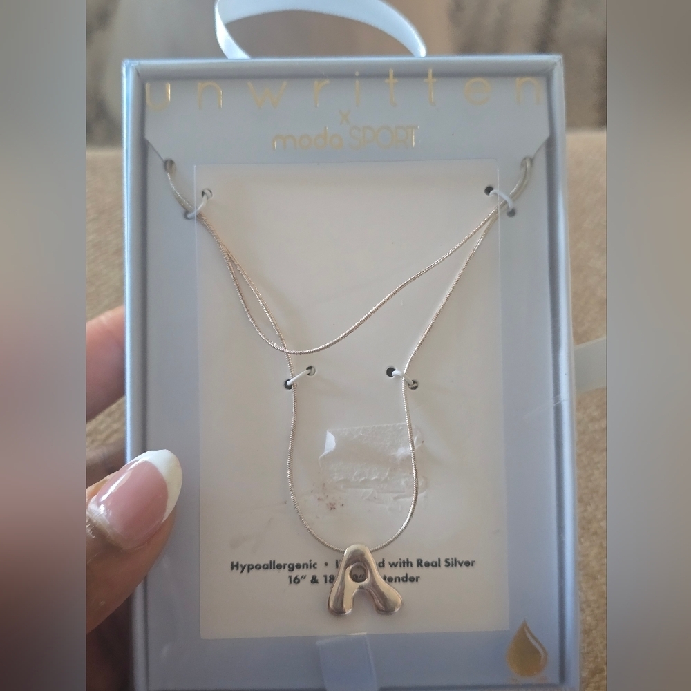 Unwritten Silver Letter A Name  Necklace Women Silver Initial 'A' Necklace